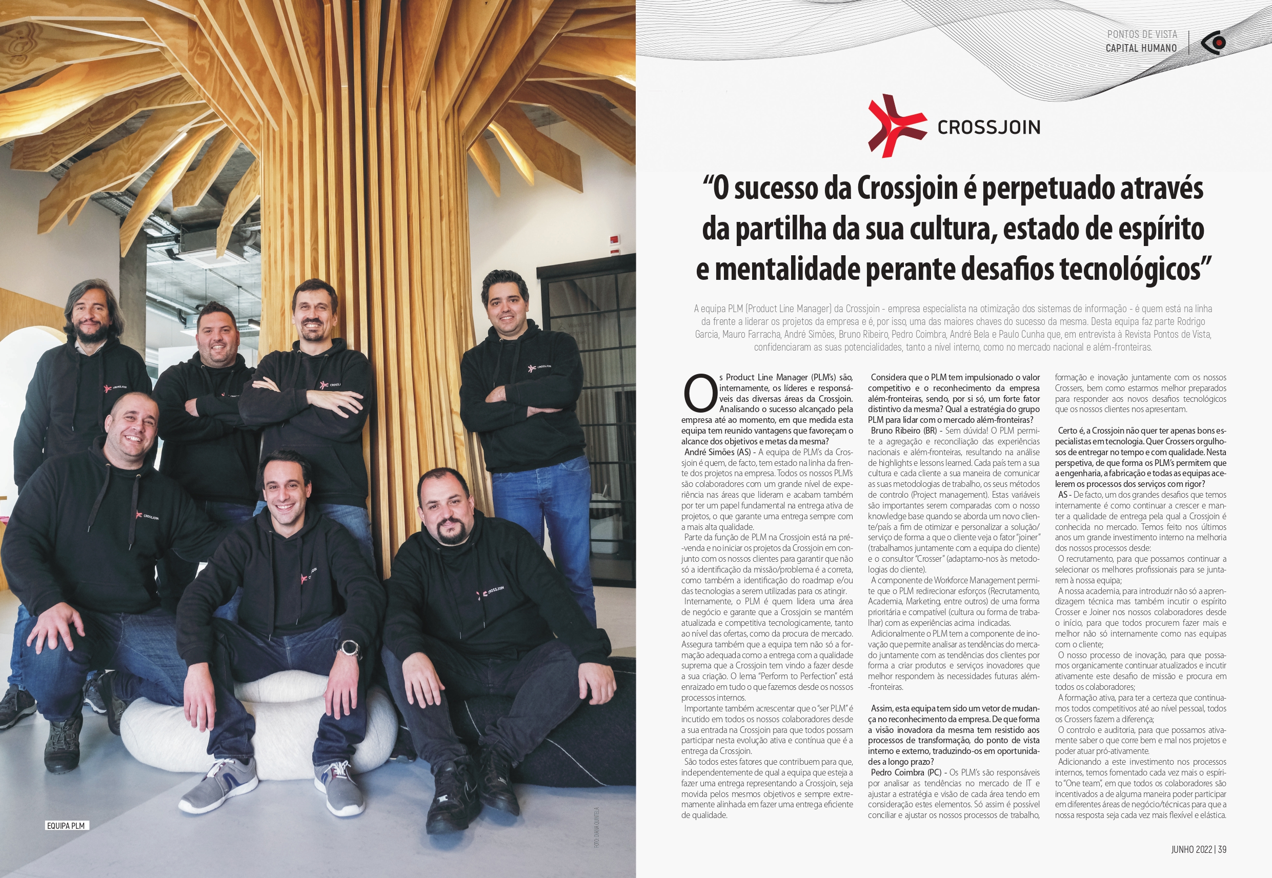 Pág 1 da entrevista aos Pontos de Vista