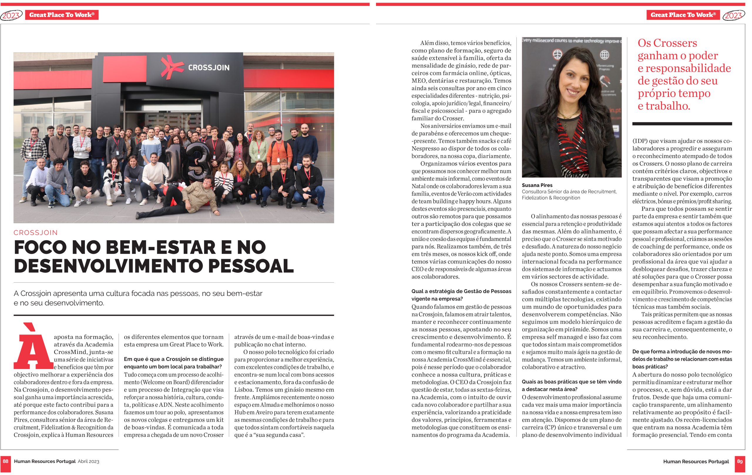 Crossjoin como Great Place to Work na Revista Human Resources