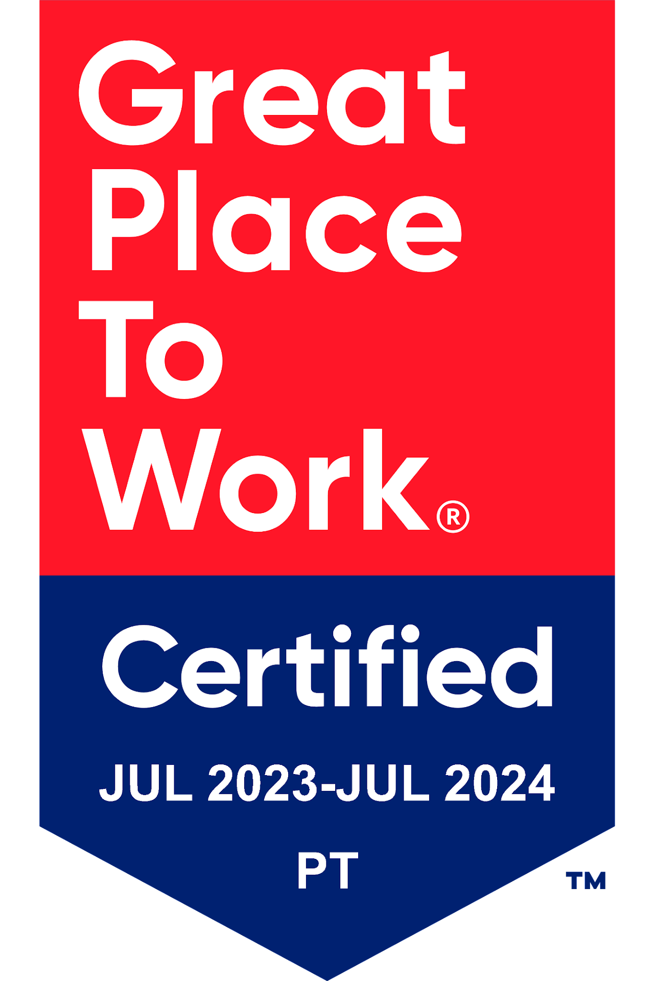 Great Place to Work Certified seal Jully 2023 to Jully 2024